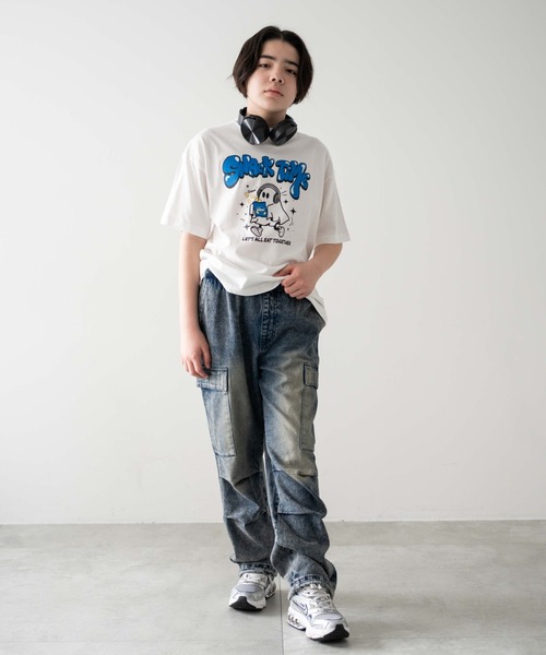 WEGO（ウィゴー）の「WEGO/デニムイージーカーゴパンツ(JUNIORサイズ)（デニムパンツ・キッズ・コバルトブルー/ブラック系3・150/160）」の4枚目の写真