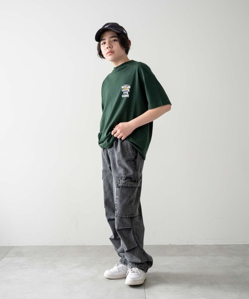 WEGO（ウィゴー）の「WEGO/デニムイージーカーゴパンツ(JUNIORサイズ)（デニムパンツ・キッズ・コバルトブルー/ブラック系3・150/160）」の3枚目の写真