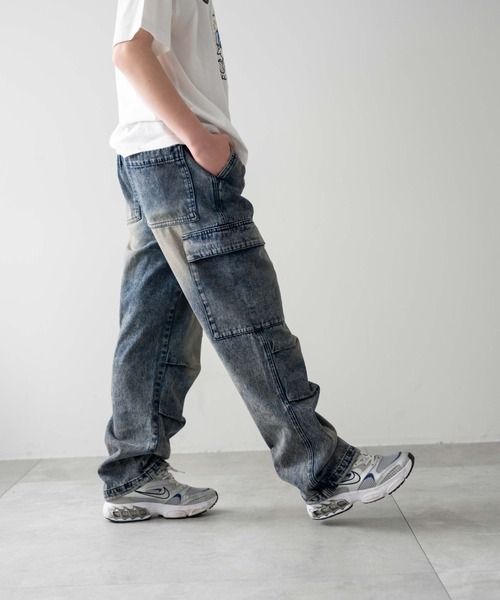 WEGO（ウィゴー）の「WEGO/デニムイージーカーゴパンツ(JUNIORサイズ)（デニムパンツ・キッズ・コバルトブルー/ブラック系3・150/160）」の15枚目の写真