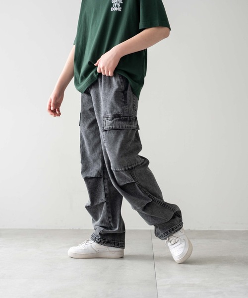 WEGO（ウィゴー）の「WEGO/デニムイージーカーゴパンツ(JUNIORサイズ)（デニムパンツ・キッズ・コバルトブルー/ブラック系3・150/160）」の9枚目の写真