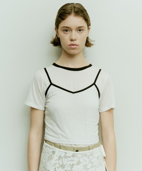 niko and...（ニコアンド）の「【WILLIAM B.ELIOTT】シアーレイヤードプルオーバー（Tシャツ/カットソー・レディース・オフホワイト/ブラウン・MEDIUM/LARGE）」の2枚目の写真