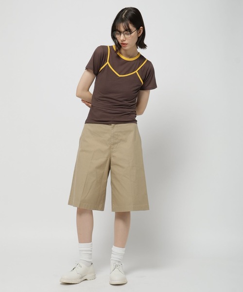 niko and...（ニコアンド）の「【WILLIAM B.ELIOTT】シアーレイヤードプルオーバー（Tシャツ/カットソー・レディース・オフホワイト/ブラウン・MEDIUM/LARGE）」の7枚目の写真