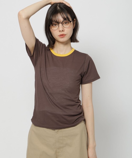 niko and...（ニコアンド）の「【WILLIAM B.ELIOTT】シアーレイヤードプルオーバー（Tシャツ/カットソー・レディース・オフホワイト/ブラウン・MEDIUM/LARGE）」の11枚目の写真