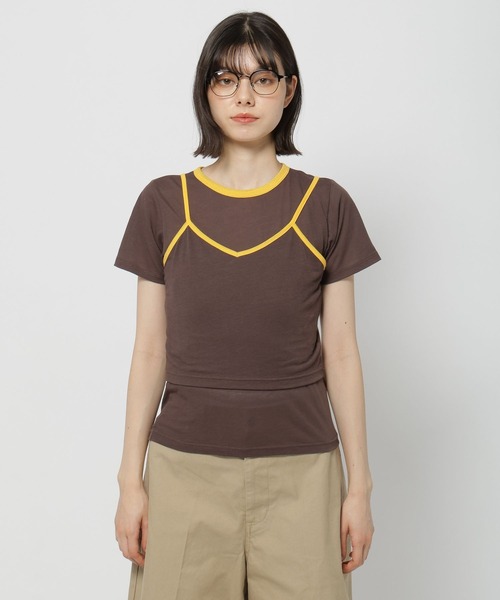 niko and...（ニコアンド）の「【WILLIAM B.ELIOTT】シアーレイヤードプルオーバー（Tシャツ/カットソー・レディース・オフホワイト/ブラウン・MEDIUM/LARGE）」の12枚目の写真