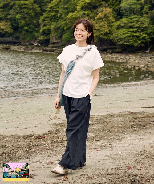 FREAK'S STORE(フリークスストア)の「【Beach & Festival】速乾・UVカットTシャツ 撥水パンツ セットアップ(その他パンツ・レディース・ベージュ/ブラック・フリ-)」の2枚目の写真