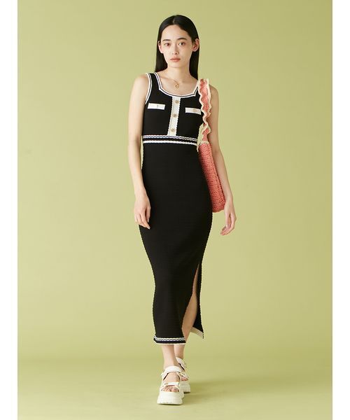 LILY BROWN×MARY QUANT デイジーボタンノースリーブニット LILY BROWN×MARY QUANT】デイジーボタンノースリーブニット