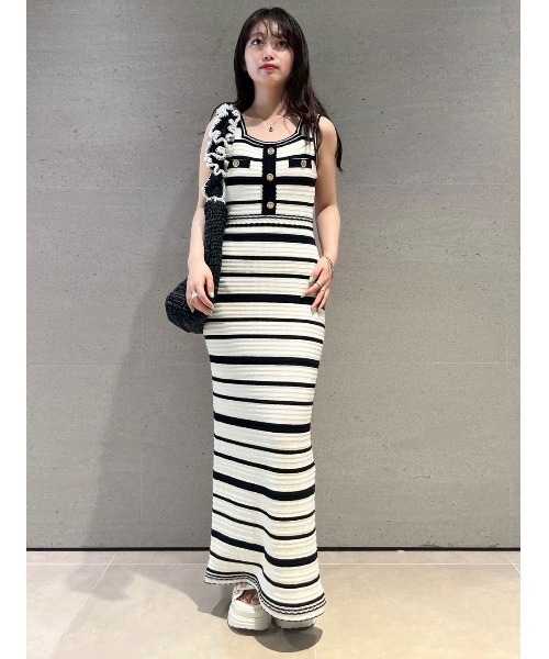 LILY BROWN×MARY QUANT デイジーボタンノースリーブニット LILY BROWN×MARY QUANT】デイジーボタンノースリーブニット