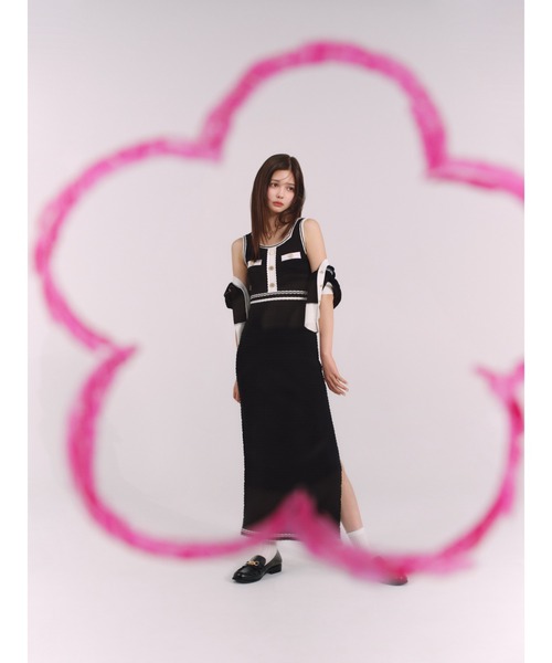 【Mirai 】LILY BROWNデイジーボタンノースリーブニットOP LILY BROWN×MARY QUANT】デイジーボタンノースリーブニット