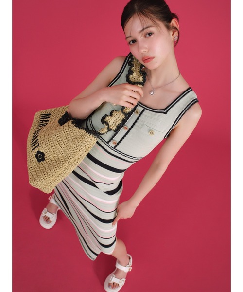 LILY BROWN×MARY QUANT】デイジーボタンノースリーブニット
