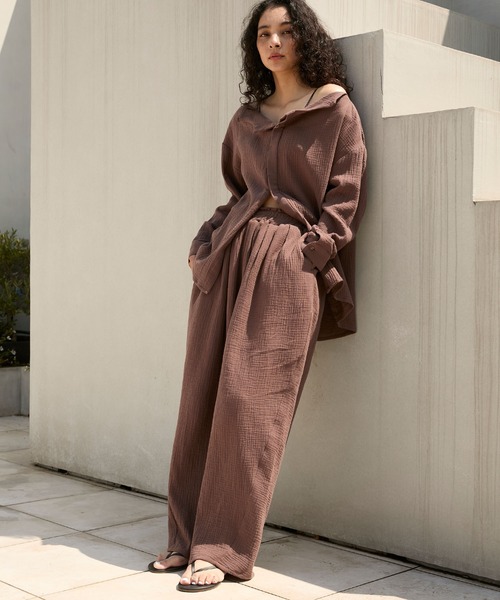 Cotton gauze relax balloon pants / セットアップ対応