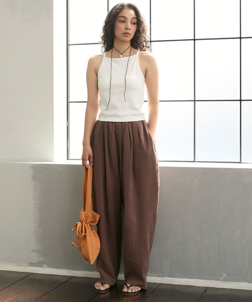 【KP コットンバルーンパンツ】 Cotton gauze relax balloon pants / セットアップ対応