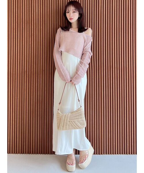 RESEXXY(リゼクシー)の「メッシュニットトップス(ニット/セーター・レディース・ホワイト/ピンク/ブラック・FREE)」の15枚目の写真