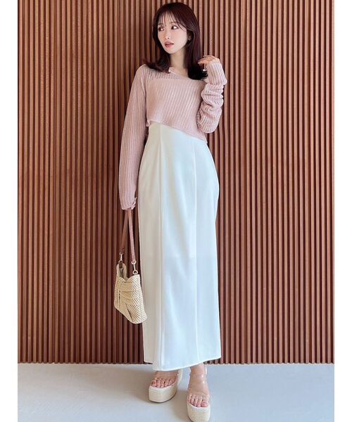 RESEXXY(リゼクシー)の「メッシュニットトップス(ニット/セーター・レディース・ホワイト/ピンク/ブラック・FREE)」の17枚目の写真