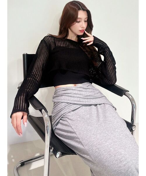 RESEXXY(リゼクシー)の「メッシュニットトップス(ニット/セーター・レディース・ホワイト/ピンク/ブラック・FREE)」の21枚目の写真