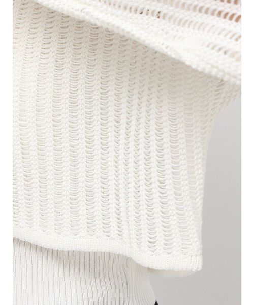RESEXXY(リゼクシー)の「メッシュニットトップス(ニット/セーター・レディース・ホワイト/ピンク/ブラック・FREE)」の4枚目の写真