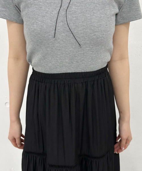 archives（アルシーヴ）の「レーストリミングティアードスカート（スカート・レディース・オフホワイト/ブラック・MEDIUM）」の22枚目の写真