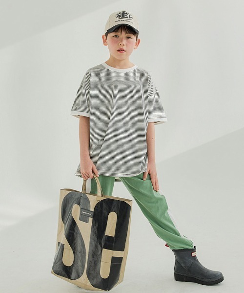 unifriend（ユニフレンド）の「韓国子供服ウェイ・ジョガー・パンツ（スウェットパンツ・キッズ・チャコール/パープル/イエロー/ピンク/カーキ・110/120/130/140）」の9枚目の写真