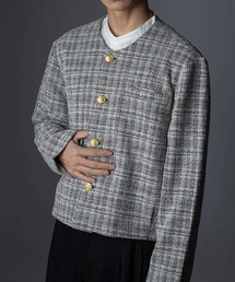 garsonwave（ギャルソンウェーブ）の「ツイード ゴールドボタン ノーカラー ショート丈 ジャケット(GW)（その他アウター）」