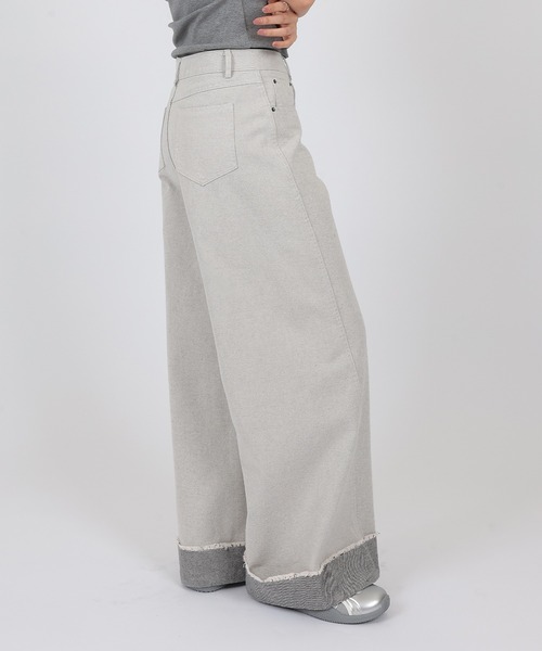 SUWDEE(スーディー)の「roll up wide denim pants(デニムパンツ・レディース・ホワイト/ブラック・S/M/L)」の15枚目の写真