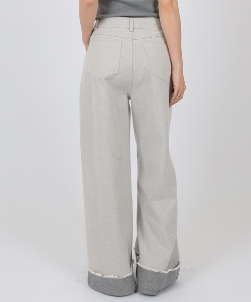 SUWDEE(スーディー)の「roll up wide denim pants(デニムパンツ・レディース・ホワイト/ブラック・S/M/L)」の10枚目の写真