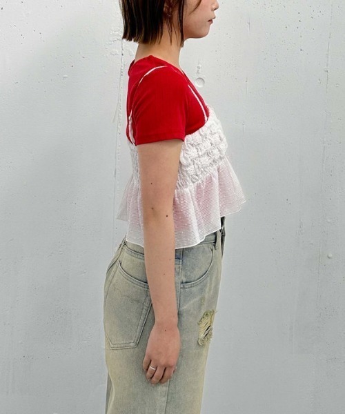 archives（アルシーヴ）の「シアーチェックドットビスチェ（その他トップス・レディース・ブルー/オフホワイト/ブラック・MEDIUM）」の6枚目の写真