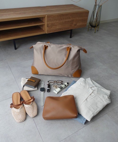 unnu（ユヌ）の「ナイロンラージボストン トラベルバッグ（ボストンバッグ・レディース・ブラック/ブラウン/ネイビー/ベージュ・F）」の12枚目の写真