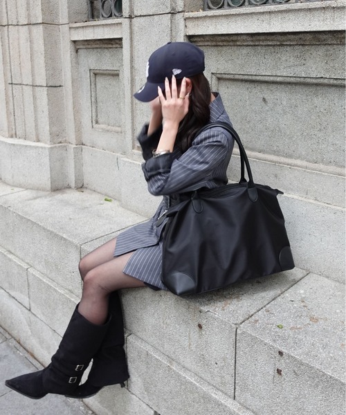 美品！ブラックナイロンボストンバッグ 高密度織ナイロン ボストンバッグ 黒 豊岡産 – kuros.style