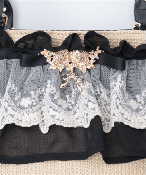 axes femme（アクシーズファム）の「レースフリルかごトート（トートバッグ・レディース・ブラック/ピンク/キナリ・FREE）」の20枚目の写真