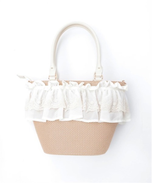 axes femme（アクシーズファム）の「レースフリルかごトート（トートバッグ・レディース・ブラック/ピンク/キナリ・FREE）」の15枚目の写真