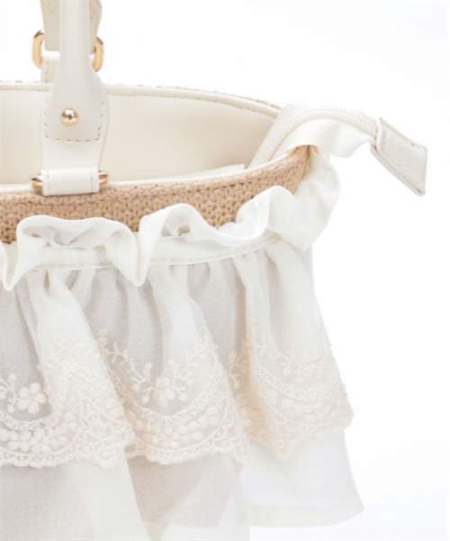 axes femme（アクシーズファム）の「レースフリルかごトート（トートバッグ・レディース・ブラック/ピンク/キナリ・FREE）」の14枚目の写真