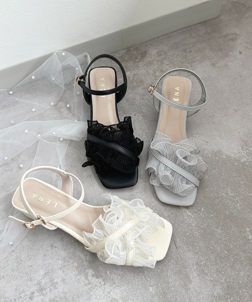 apres jour(アプレジュール)の「シアーフリルサンダル(サンダル・レディース・ブラック/オフホワイト/グレー・X-LARGE/LARGE/MEDIUM/SMALL)」の5枚目の写真