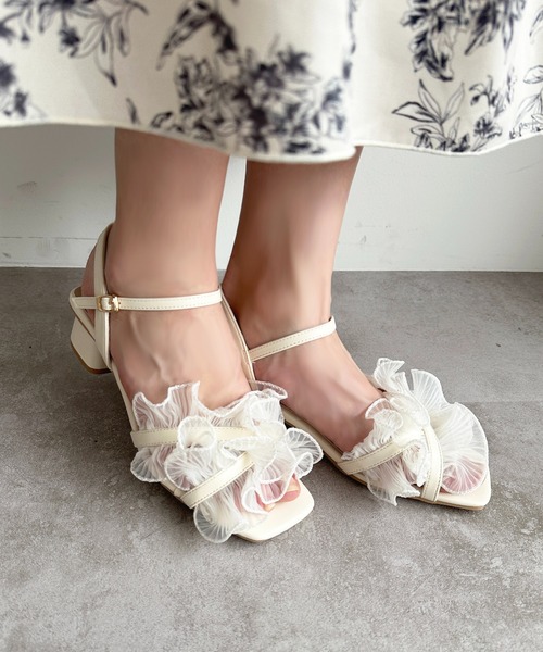 apres jour(アプレジュール)の「シアーフリルサンダル(サンダル・レディース・ブラック/オフホワイト/グレー・X-LARGE/LARGE/MEDIUM/SMALL)」の8枚目の写真