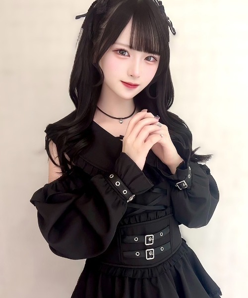 ililil(イルイルイル)の「『ililil/イルイルイル』【地雷ちゃん推しに会う日の最終兵器】ワンピース(ワンピース・レディース・サックスブルー系/ピンク/ブラック・FREE)」の10枚目の写真