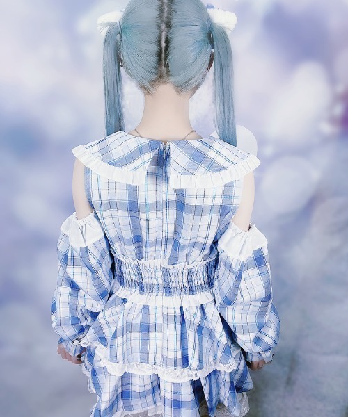 ililil(イルイルイル)の「『ililil/イルイルイル』【地雷ちゃん推しに会う日の最終兵器】ワンピース(ワンピース・レディース・サックスブルー系/ピンク/ブラック・FREE)」の6枚目の写真