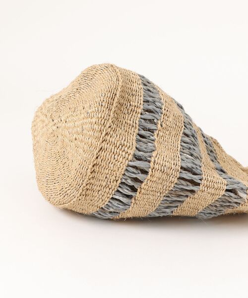 PAR ICI（パーリッシィ）の「サイザル 透かし編み3段カゴバッグ（かごバッグ・レディース・オレンジ/グレー・FREE）」の6枚目の写真