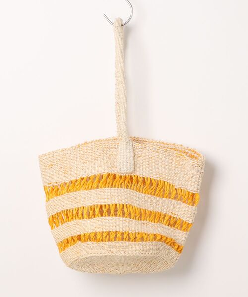 PAR ICI（パーリッシィ）の「サイザル 透かし編み3段カゴバッグ（かごバッグ・レディース・オレンジ/グレー・FREE）」の8枚目の写真