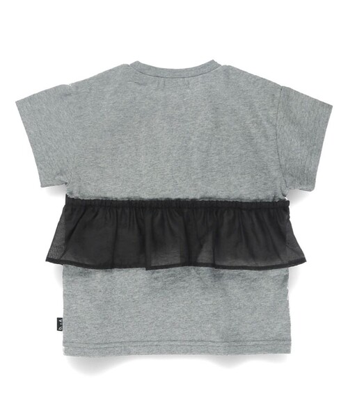 BRANSHES(ブランシェス)の「【b.+A】金子綾/リボンドッキング半袖Tシャツ(Tシャツ/カットソー・キッズ・ブラック/杢グレー/オフホワイト・110/100/90/120/130/140/150)」の5枚目の写真