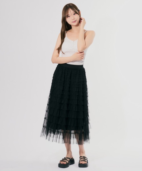 ALLuRing ChaRm(アリュリングチャーム)の「Floral Camisole / 花柄キャミソール 小花柄 カップ付(キャミソール・レディース・アイボリー/ブラック/ホワイト・FREE)」の7枚目の写真