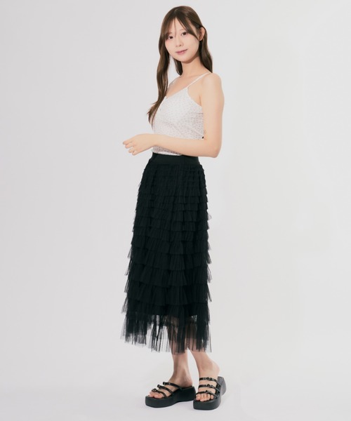 ALLuRing ChaRm(アリュリングチャーム)の「Floral Camisole / 花柄キャミソール 小花柄 カップ付(キャミソール・レディース・アイボリー/ブラック/ホワイト・FREE)」の8枚目の写真