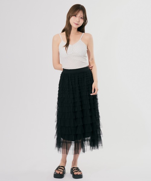 ALLuRing ChaRm(アリュリングチャーム)の「Floral Camisole / 花柄キャミソール 小花柄 カップ付(キャミソール・レディース・アイボリー/ブラック/ホワイト・FREE)」の5枚目の写真