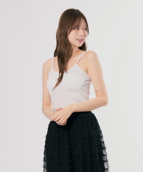 ALLuRing ChaRm(アリュリングチャーム)の「Floral Camisole / 花柄キャミソール 小花柄 カップ付(キャミソール・レディース・アイボリー/ブラック/ホワイト・FREE)」の21枚目の写真