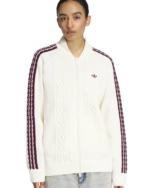 adidas（アディダス）の「adidas ARCHIVE KNIT TT / アディダス アーカイブ ニット トラック トップ（その他トップス・レディース・ホワイト・L/M/S）」の2枚目の写真