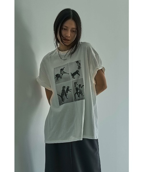 marjour（マージュール）の「CAT TEE（Tシャツ/カットソー・レディース・オフホワイト・M）」の5枚目の写真