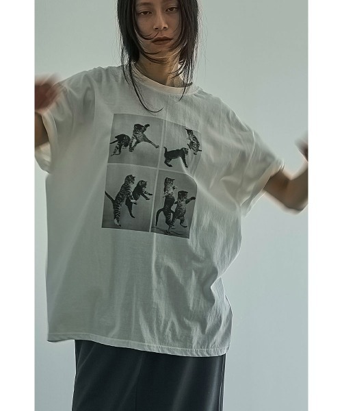 marjour（マージュール）の「CAT TEE（Tシャツ/カットソー・レディース・オフホワイト・M）」の6枚目の写真