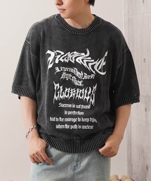 ウォッシュ加工 半袖 サマーニット / Wash-processed short-sleeved summer knitwear