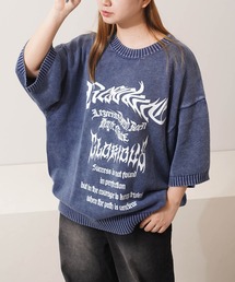 ウォッシュ加工 半袖 サマーニット / Wash-processed short-sleeved summer knitwear