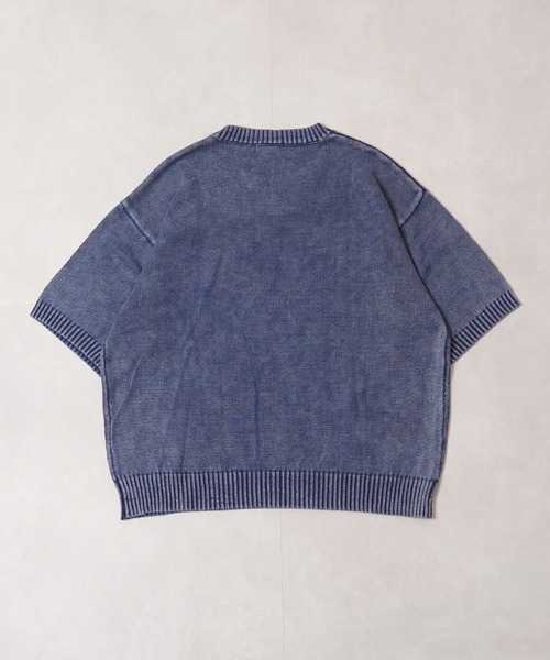 1111clothing（ワンフォークロージング）の「ウォッシュ加工 半袖 サマーニット / Wash-processed short-sleeved summer knitwear（ニット/セーター・メンズ・ブルーグレー/チャコール/オフホワイト・L/M）」の16枚目の写真