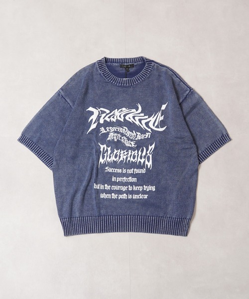 1111clothing（ワンフォークロージング）の「ウォッシュ加工 半袖 サマーニット / Wash-processed short-sleeved summer knitwear（ニット/セーター・メンズ・ブルーグレー/チャコール/オフホワイト・L/M）」の15枚目の写真