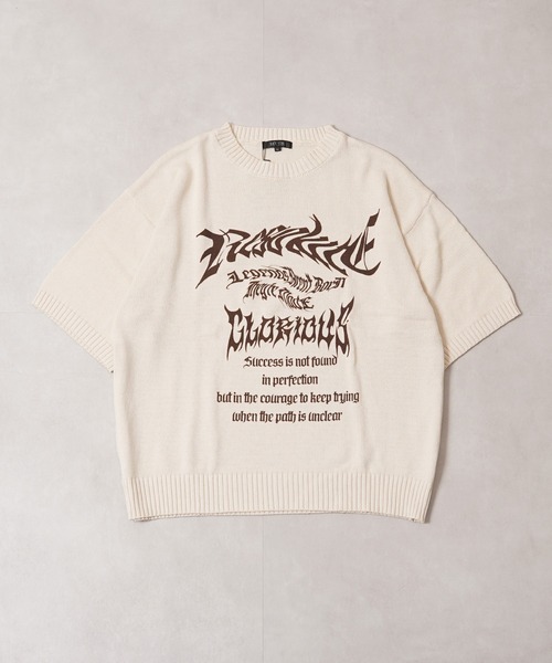 1111clothing（ワンフォークロージング）の「ウォッシュ加工 半袖 サマーニット / Wash-processed short-sleeved summer knitwear（ニット/セーター・メンズ・ブルーグレー/チャコール/オフホワイト・L/M）」の5枚目の写真