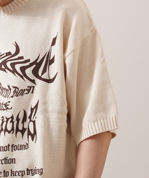 1111clothing（ワンフォークロージング）の「ウォッシュ加工 半袖 サマーニット / Wash-processed short-sleeved summer knitwear（ニット/セーター・メンズ・ブルーグレー/チャコール/オフホワイト・L/M）」の11枚目の写真